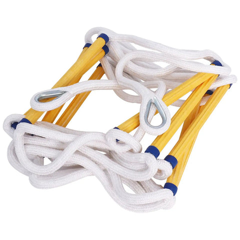 16 Ft Rope Fire Escape Ladder For 2 Story Homes And 2 To 3 Story Windows Balcony Railing Treehouse Portable Heavy Duty Rescue Ladder With Up To 2000 Pound Capacity For Quick And Easy Grab And Go Emergency Escape coiled view