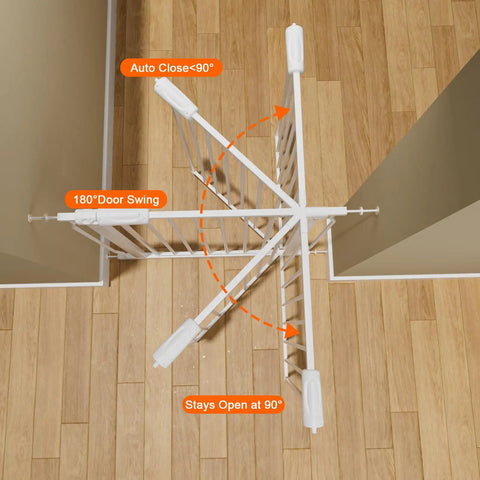 Wide Walk Through Baby Gate For Doorways And Stairs Adjustable 43 To 48 Inch Wide Opening 30 Inch Tall Pressure Mounted top view