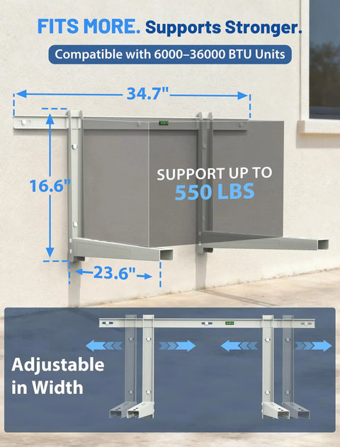 Heavy Duty Mini Split Wall Mount Bracket For Outdoor Units Built Tough And Ready To Go Supports 6000 To 36000 BTU Air