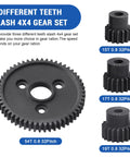 Heavy Duty Metal Spur Gear Kit 54T 32P With 15T 17T 19T Pinions For Slash 4x4 4WD VXL showing gear options with specs.