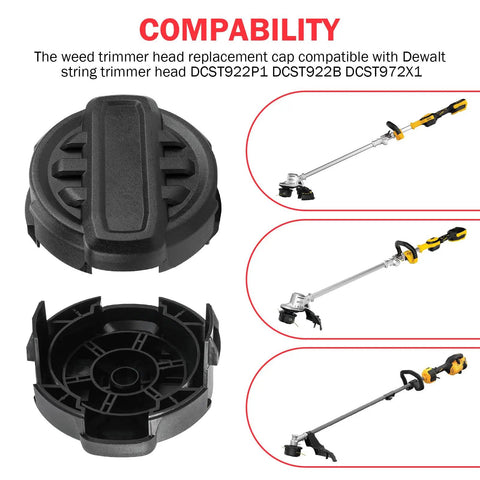 DWO1DT995 Weed Trimmer Head Cap Replacement For Dewalt Weedeater Head Cap And Spring 20V Replacement Part DCST922P1 DCST922B DCST972X1