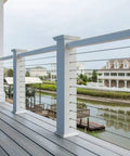 1/8 Inch Stainless Steel Wire Rope For Deck Cable Railing Kit, 7x7, 500 Feet, Marine Grade 316 along waterfront view