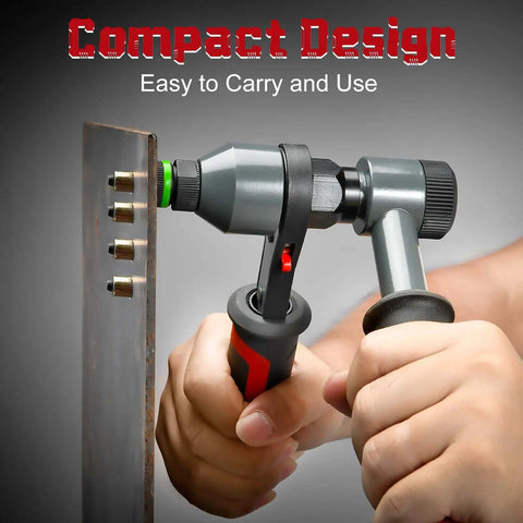 Using Pro Grade Rivet Nut Tool Kit With Nutsert Gun for auto body with 10 Metric and SAE Mandrels and 100 Rivnuts.