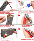 Steps to use Coax Cable Crimper Tool Kit With 20 F Style RG59 RG6 Compression Connectors, Coaxial Cable Stripper, Adjustable Pliers