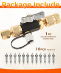 HVAC Valve Core Removal Tool For Home Refrigeration Systems, Dual Size One Quarter Inch And Five Sixteenth Inch SAE Kit