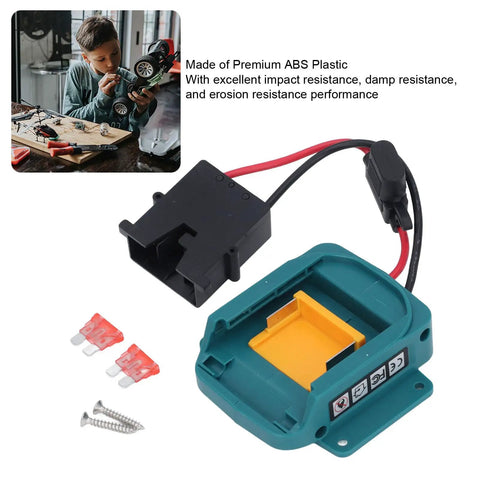 18V Battery Adapter Kit With Wire Harness And Connector Holder For BL1850 And BL1860 Batteries in use with toy car