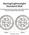 Racing lightweight 160mm disc for Beefy Hydraulic Disc Brake Set For MTB Fat Bikes And EBikes Two Piston Mineral Oil System