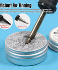 Soldering Tip Tinner Cleaner And Refresher Flux For Lead Free Soldering, pro grade paste F490 0.92oz 26g in use.