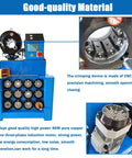 Heavy Duty Hydraulic Hose Crimping Machine Badass Vertical Electric Press with a high power motor and 13 die sets for precise crimping.