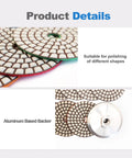 4 Inch Dry Diamond Polishing Pads Set With Aluminum Based Backing Pads For Granite And Marble Grinding And Polishing Multi Grit Kit Includes 50 100 200 400 800 Grits, Works With Grinder Or Polisher close-up