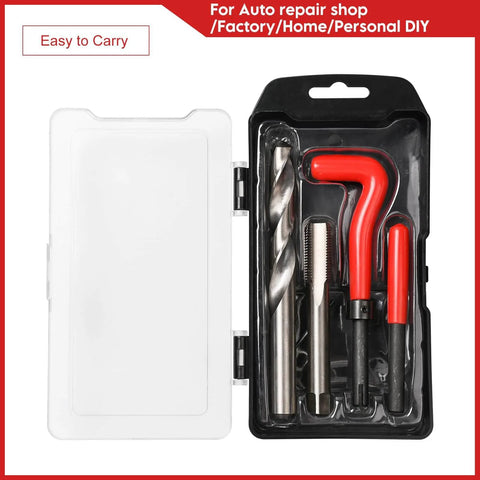 15 Pcs Thread Inserts M14x1.5 Female Thread Repair Kit With Spark Plug Helicoil Set in open organizer box