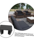 12 Piece Outdoor Furniture Clips For Sofa And Patio Wicker Chairs Easy To Install No Tools Needed Sturdy Rattan Connectors shown in use on patio set