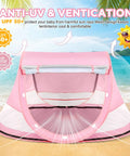 Pop Up Baby Beach Tent Sun Shade With Carry Bag No Fuss UPF 50 UV Protection Easy Setup For Beach Travel And Camping Kid Friendly