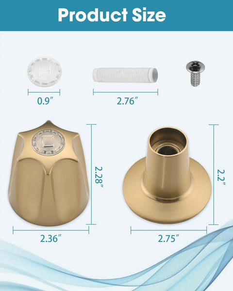 Metal 3 Piece Shower Knob Set With Handle Flange Replacement For Verve Tub And Shower Faucets Hot And Cold Remodel Kit