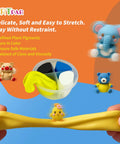 Air Dry Clay Kit For Kids With 12 Animal Sculpting Molds And 4 Vibrant Colors, Ultra Light Soft Modeling Clay being stretched