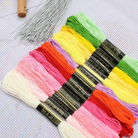 Totally Sick Rainbow Embroidery Floss Assortment Featuring Fifty Smooth Cotton Threads Perfect For Friendship Bracelets Cross Stitching DIY Beadwork And Relaxed Garage Craft Sessions