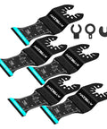Heavy Duty Five Piece Carbide Oscillating Multi Tool Blades for Cutting Bolts Screws and Sheet Metal, 1 3/8 inch size.