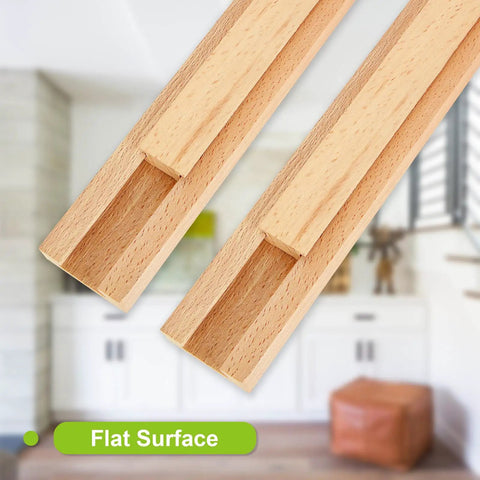 Rock Solid Beech Wood Drawer Slides Center Mount Cabinet Hardware Includes Six Piece Set showing flat surface drawer tracks.