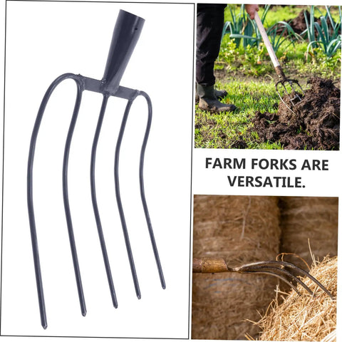 Multi Functional Handheld Manure Fork for Quick Farmyard Cleanup and Lawn Maintenance with sturdy iron construction