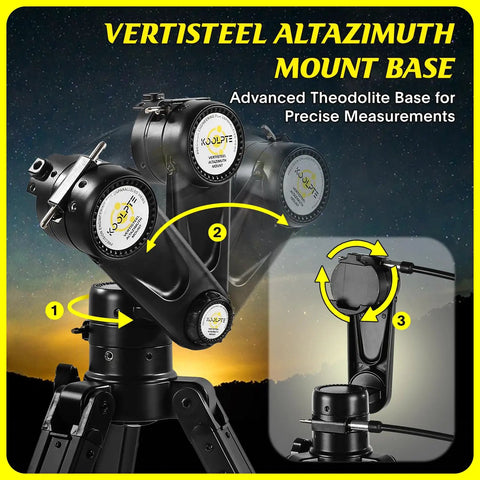 Beginner Friendly 90mm Refractor Telescope Kit With 900mm Focal Length Altazimuth mount with Vertisteel base detail