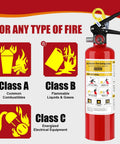 Two Pack 2.5 Lb Dry Chemical Fire Extinguishers 1A 10B C For Home Office Boat And Truck with visual fire class guide