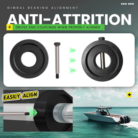 Universal Boat Gimbal Bearing Puller And Alignment Tool Kit for Mercruiser Alpha with steel and black powder-coated finish.