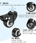 Four Piece Heavy Duty Polyurethane Swivel Casters With Solid Locking Brakes Smooth As Silk Rolling 1.5 Inch Wheels for tool stands.