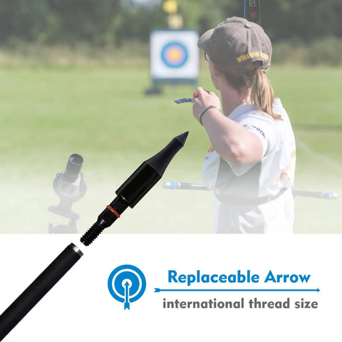 Twelve 150 Grain 5 16 Inch Screw In Archery Arrow Tips With 8 32 Thread CNC Precision Field Points in archery practice setting