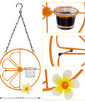 Oriole Bird Feeder For Outdoors Jelly And Oranges, Orange Fruit Feeder With Glass And Metal Build, Hanging Garden Bird Feeder
