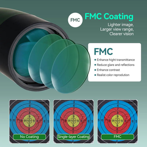 Angled Spotting Scope With 25-75x70 Zoom And Tripod For Target Shooting, Easy To Focus, Dope For Bird Watching And Scenic Views, 70mm Objective Lens Delivers Bright, Crisp Images For Beginners To Enthusiasts, FMC coating lens close-up