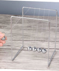 Newton Pendulum Desk Toy For Home Office Decor Square Iron Balance Gadget That Makes Physics Fun Hands On Learning Tool Cool