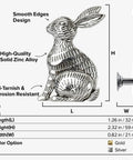 Six Pack Bunny Silver Animal Cabinet Knobs For Cabinets Dressers And Closets, Crystal Accented Drawers Pulls side view