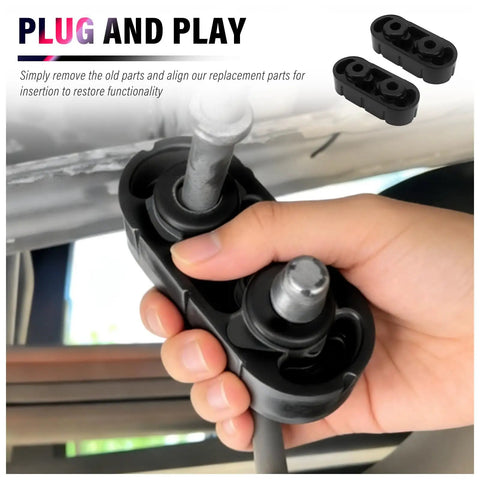 Close-up of 2Pcs Rubber Exhaust Hangers Replacement OEM 25956663 being installed by hand