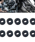 10Pcs Black Motorcycle Side Cover Grommets Kit For Fairings And Panels Slick Rubber Gasket Seals For 600RR 600F F4i 250R 125R And More Easy Install Snug Fit Prevent Rubbing, 10 black rubber grommets
