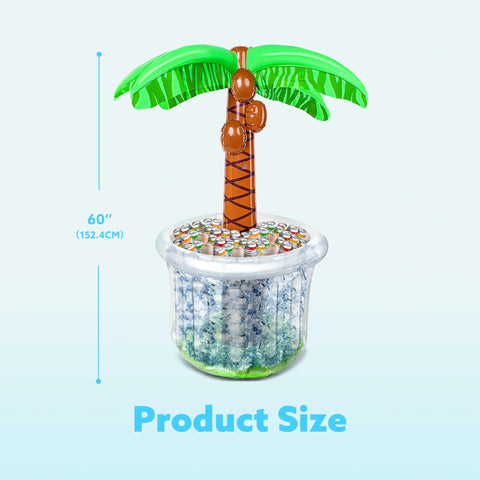 Inflatable Palm Tree Cooler, 60 Inch Tall, Beach Theme Pool Party Decor