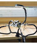 Five Arm Welding Repair Tool Soldering Station With 3X Magnifier LED Light Bench Vise Table Clamp Clip For PCB on desk