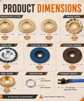 14 Piece Wood Carving Disc Set For Angle Grinder Pro Grade Heavy Duty Complete Woodworking Kit product dimensions image