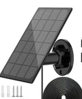 All Day Outdoor Camera Power From IP66 Waterproof Solar Panel With 10 Ft Cable Type C Or Micro USB Adapter And 360 Degree Adjustable Bracket