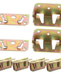 Heavy Duty Bed Rail Fastener Brackets Six Piece Kit With Reinforced Hinge Buckles For Secure Bed Frame Support, steel connectors.