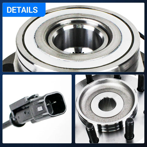 Front Wheel Bearing And Hub Assembly 8 Lug 4WD With ABS Pair For Dodge Ram 1500 2500 3500 2006 To 2008 detail view