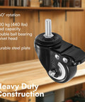 Heavy-Duty Caster Wheels With Brakes For Trolleys And Outdoor Furniture 200 Kg Black Industrial Caster with steel plate and swivel head