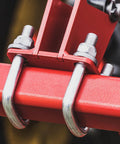Two Sets 304 Stainless Steel Square U Bolts, Two And Three Eighths Inch Inner Width, Four Inch Length M8 With Nuts on red rail