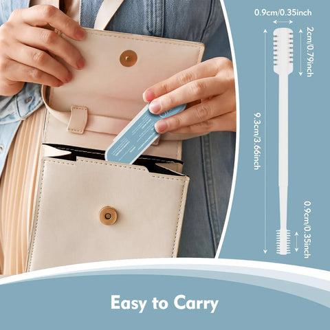 Compact 5 Piece 2 In 1 Nose Hair Cutter Set With Double Sided Trimmer and cleaning brush fitting into a small purse