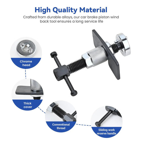Rear Disc Brake Caliper Piston Wind Back Tool for Auto Repair and Replacing Rear Brake Pads on RV SUV Truck Durable Alloy