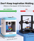 Kid Friendly 3D Printer For Beginners With Auto Leveling And High Speed Printing Direct Drive Extruder PLA And TPU shown next to another printer for comparison