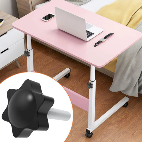 Top Shelf 4 Pack M8 X 40mm Knurled Thumb Screws With Smooth Grip Handles on adjustable workshop table.
