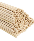150 Piece Smooth Wooden Dowel Rods 1/8 By 12 Inches Solid Craft Sticks in a stacked arrangement, ideal for DIY projects.