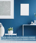 Sturdy White Abs Plastic Drywall Access Panel Fits 7 By 7 Inch Openings with double sided tape mounted on blue wall.