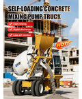 Tough As Nails Real Heavy Duty Mobile Concrete Mixer With Reliable Hydraulic Loading System Built Tough For Rugged Construction Sites And High Volume Pours pouring concrete on construction site.