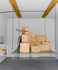 Overhead Garage Storage Lift With Upgraded Winch For 300Lb Capacity Ceiling Mounted Heavy Duty Storage System in use